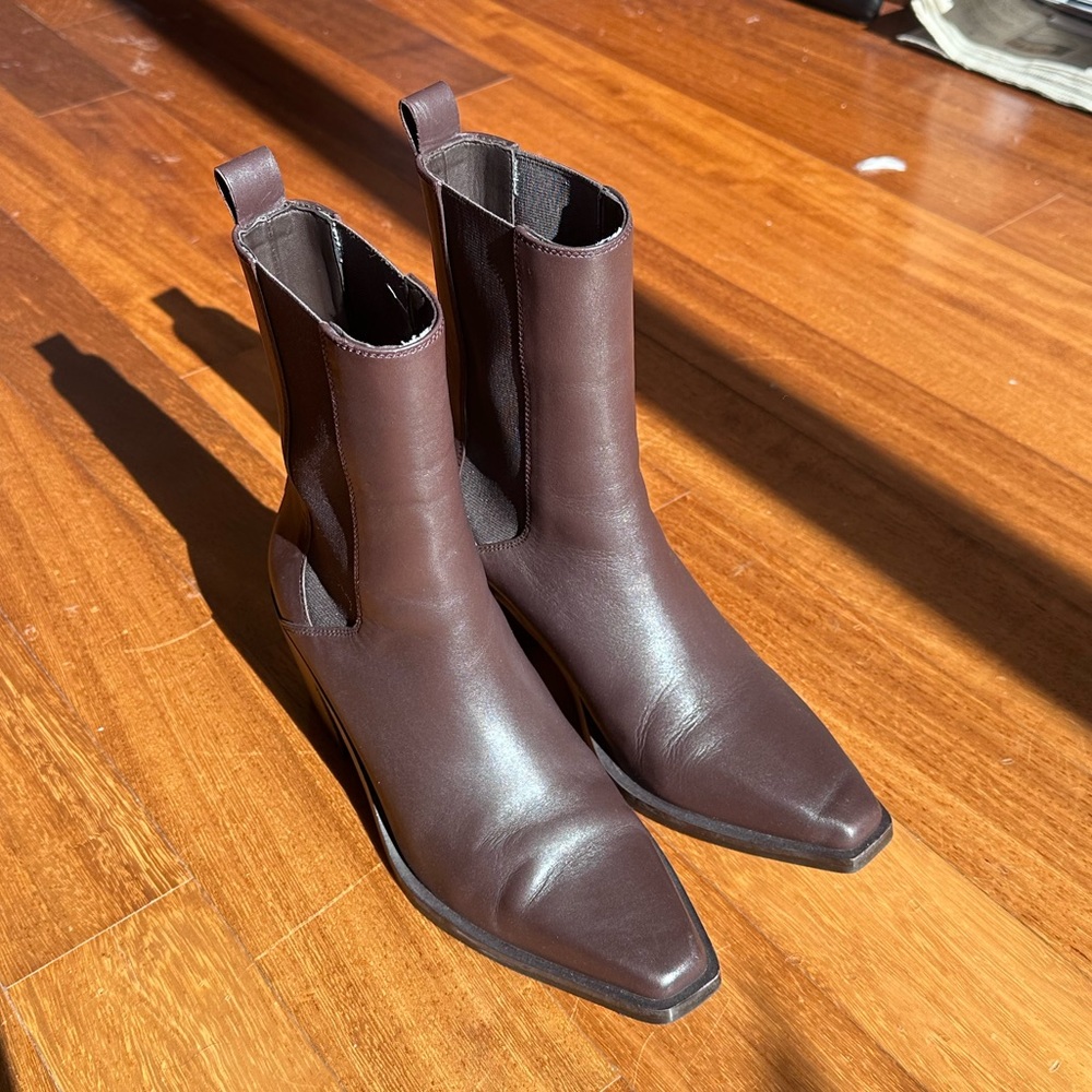 Massimo Dutti brown leather heels size 38